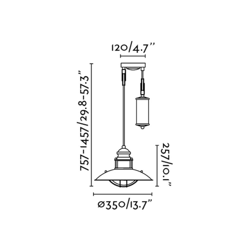 FARO 66205 - Csillár WINCH 1xE27/60W/230V