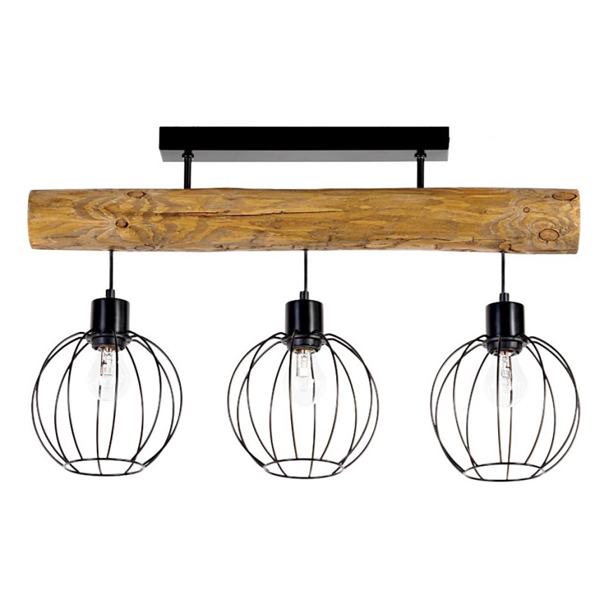 Felületre szerelhető csillár BERIS 3xE27/25W/230V fenyő