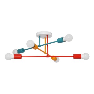 Felületre szerelhető csillár CAMBRIDGE 6xE27/20W/230V kék/piros/narancssárga