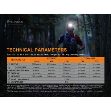 Fenix HL18RTRAIL - LED Újratölthető fejlámpa LED/3xAAA IP66 500 lm 300 óra