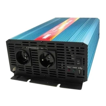 Feszültség átalakító CARSPA 2000W/12/230V + USB