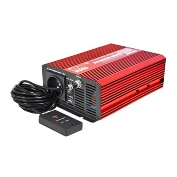 Feszültség átalakító CARSPA 600W/12/230V + vezetékes távirányító