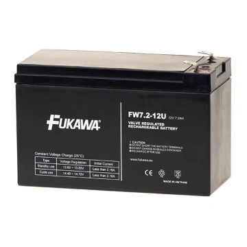 FUKAWA FW 7,2-12 F1U - Ólomakkumulátor 12V/7,2Ah/faston 4,7mm