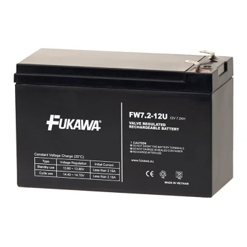 FUKAWA FW 7,2-12 F2U - Ólomakkumulátor 12V/7,2Ah/faston 6,3mm