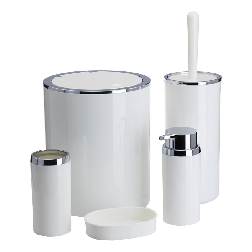 Fürdőszobai készlet CARMEN 5 db fehér/fényezett króm