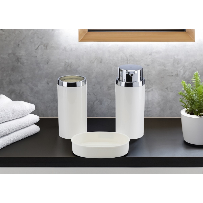 Fürdőszobai készlet CARMEN 5 db fehér/fényezett króm