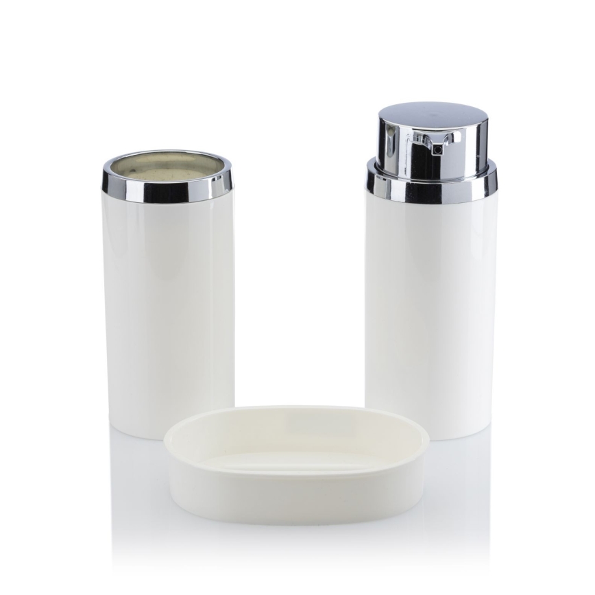 Fürdőszobai készlet CARMEN 5 db fehér/fényezett króm