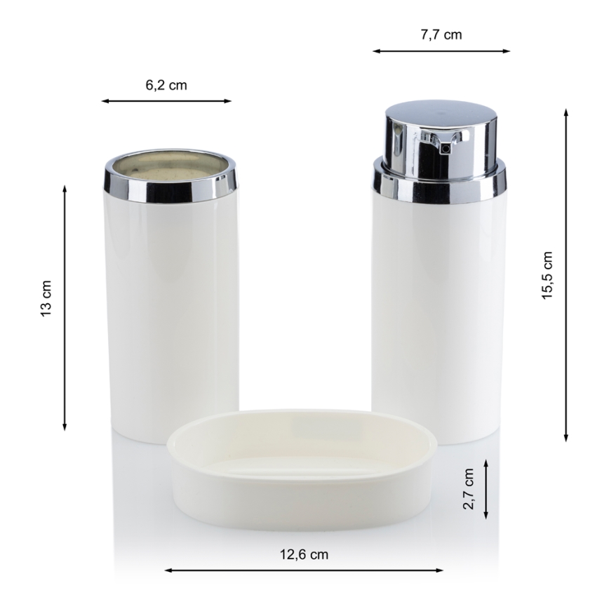 Fürdőszobai készlet CARMEN 5 db fehér/fényezett króm