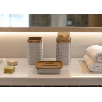 Fürdőszobai készlet WAVE 5 db bézs/barna