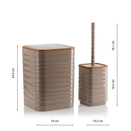 Fürdőszobai készlet WAVE 5 db bézs/barna