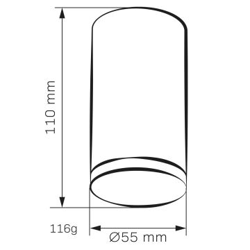 Fürdőszobai spotlámpa TURYN 1xGU10/10W/230V IP44 fekete