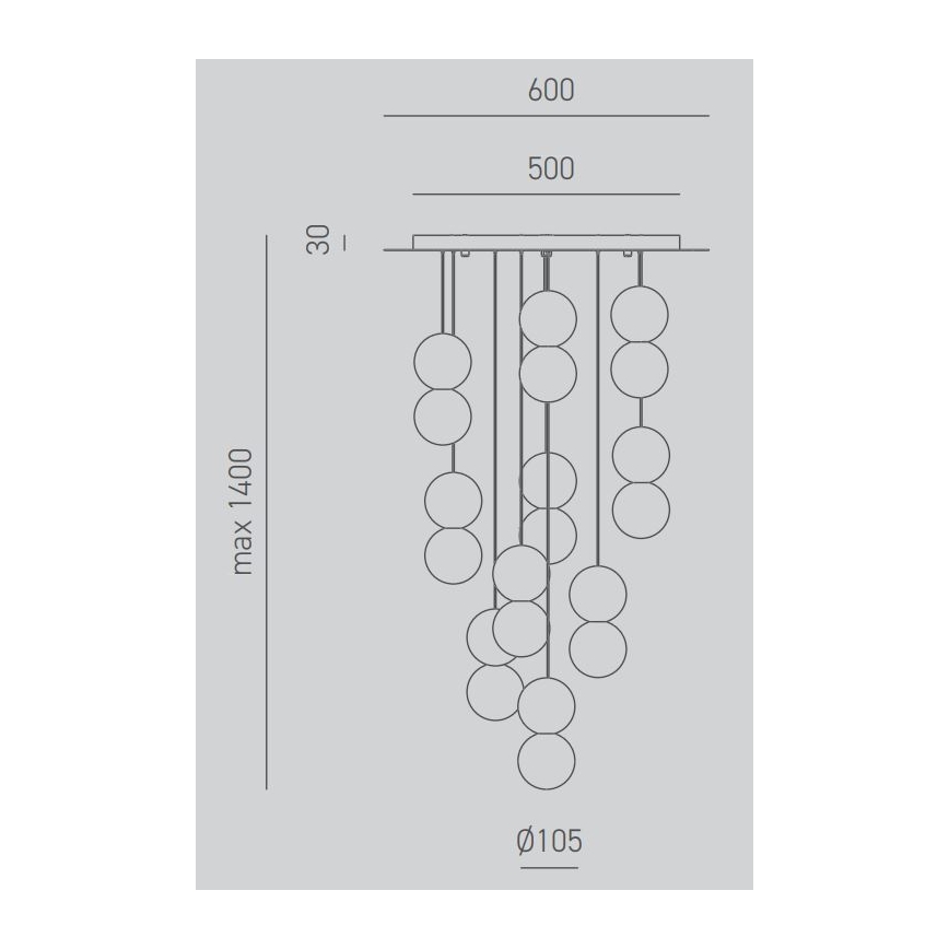 Gea Luce SFERA S10 G - Csillár zsinóron SFERA 10xG9/28W/230V