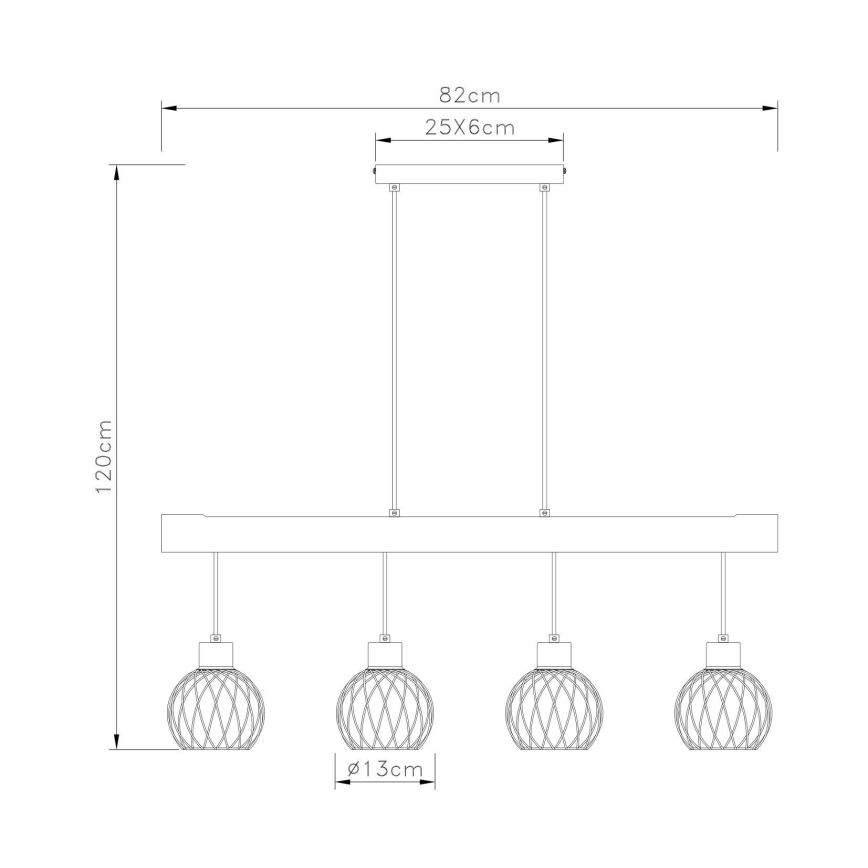 Globo - Csillár zsinóron 4xE27/15W/230V