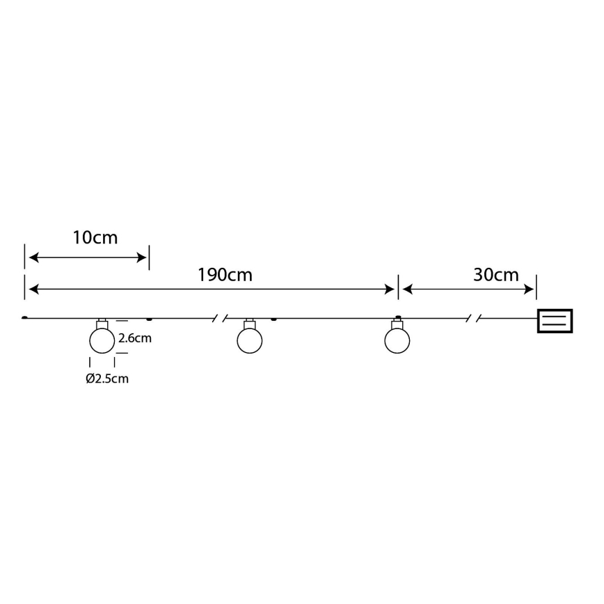 Globo - LED Karácsonyi fényfüzér 20xLED/2xAA 2,2m meleg fehér