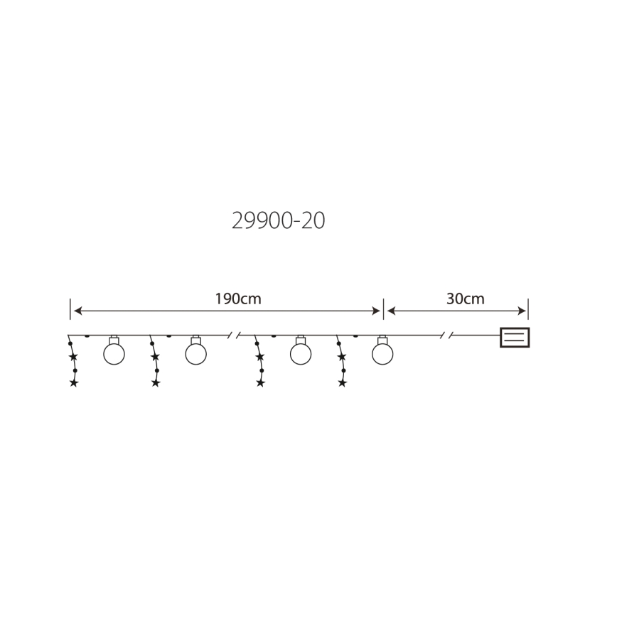 Globo 29900-20 - LED Dekorációs lánc 20xLED/0,03W/2xAA
