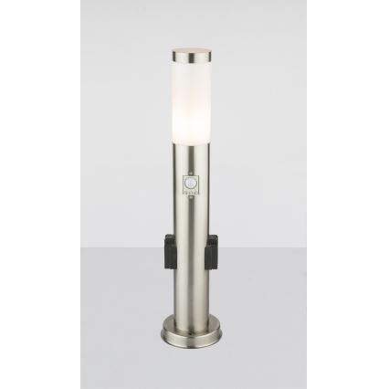 Globo - LED kültéri lámpa érzékelővel és 2 aljzattal LED/9W/230V 60 cm SCHUKO IP44