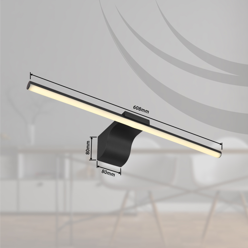 Globo - LED Fürdőszobai tükörmegvilágítás LED/10W/230V 60,8 cm IP44 fekete