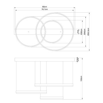 Globo - LED Dimmelhető csillár zsinóron LED/55W/230V 2700-6500K + távirányítás