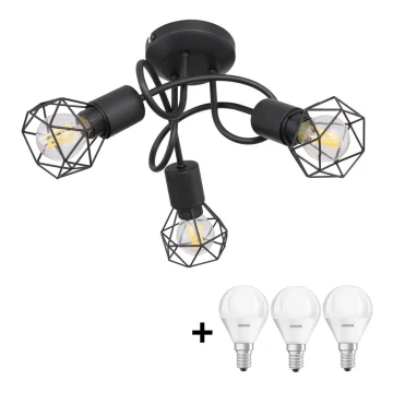 Globo - LED Felületre szerelhető csillár XARA 3xE14/5W/230V fekete