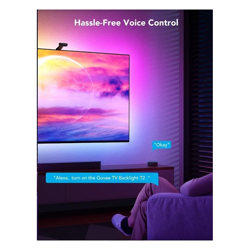 Govee - DreamView T2 DUAL TV 55-65" SMART LED háttérvilágítás RGBIC Wi-Fi + távirányítás