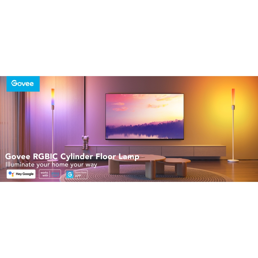 Govee - LED Dimmelhető állólámpa CYLINDER SMART RGBICWW 2200-6500K