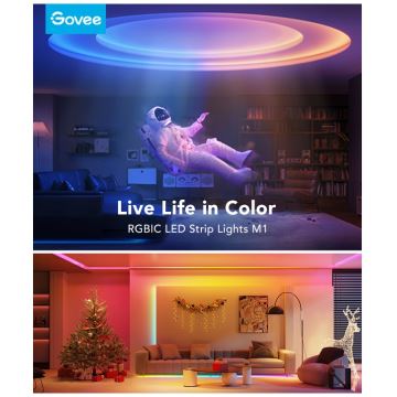 Govee - M1 PRO PREMIUM Smart RGBICW+ LED szalag 2m Wi-Fi Matter
