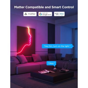 Govee - Neon 2 MATTER hajlítható LED szalag 3m RGBIC Wi-Fi IP67