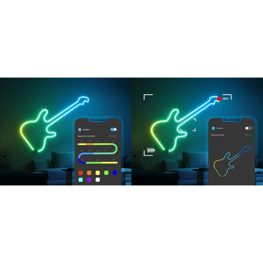 Govee - Neon 2 MATTER hajlítható LED szalag 3m RGBIC Wi-Fi IP67