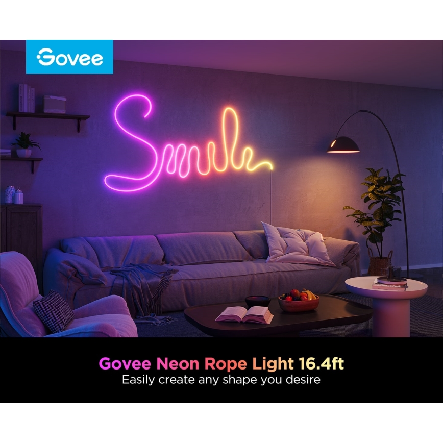 Govee - Neon 2 MATTER hajlítható LED szalag 5m RGBIC Wi-Fi IP67