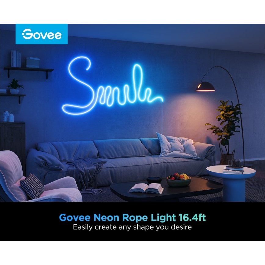 Govee - Neon 2 MATTER hajlítható LED szalag 5m RGBIC Wi-Fi IP67