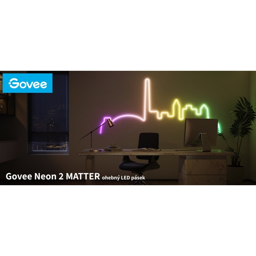 Govee - Neon 2 MATTER hajlítható LED szalag 5m RGBIC Wi-Fi IP67