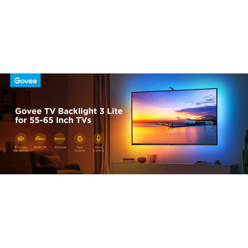 Govee - TV Backlight 3 Lite TV 55-65" SMART LED háttérvilágítás RGBICW Wi-Fi IP67 + távirányítás