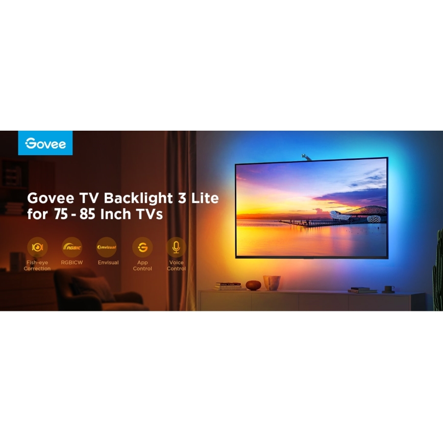 Govee - TV Backlight 3 Lite TV 75-85" SMART LED háttérvilágítás RGBICW Wi-Fi IP67 + távirányítás