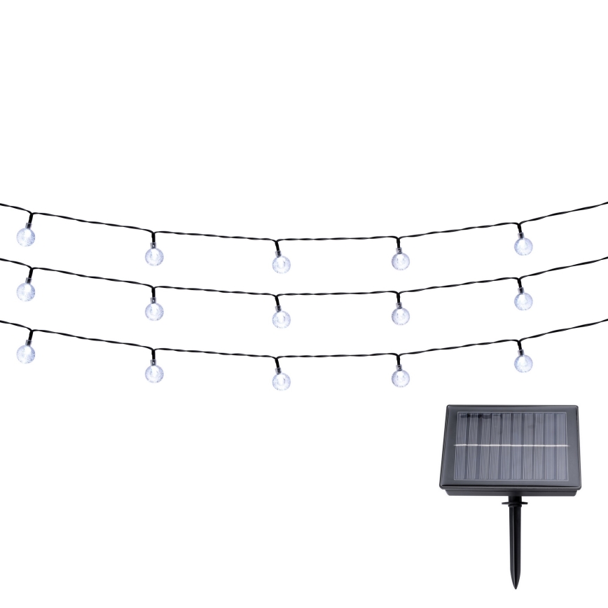 Grundig - LED Napelemes lánc 100xLED/8 funkció 15m meleg fehér