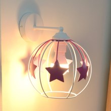 Gyermek fali lámpa STARS 1xE27/15W/230V rózsaszín/fehér