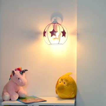 Gyermek fali lámpa STARS 1xE27/15W/230V rózsaszín/fehér
