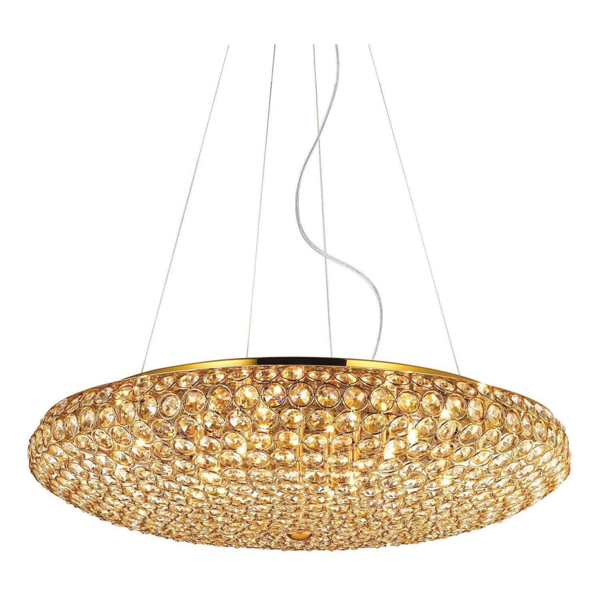 Ideal Lux - Kristály csillár zsinóron KING 12xG9/40W/230V átm. 65 cm arany