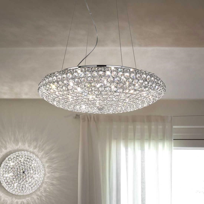 Ideal Lux - Kristály csillár zsinóron KING 12xG9/40W/230V átm. 65 cm króm