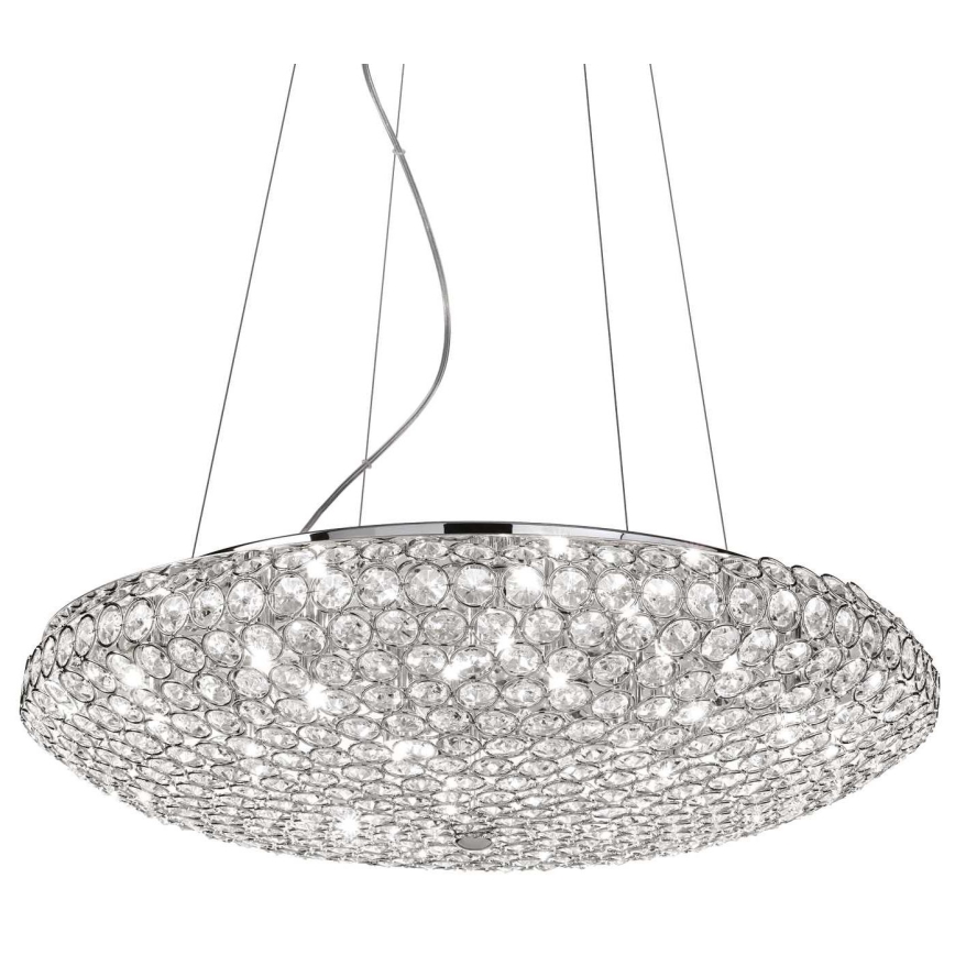 Ideal Lux - Kristály csillár zsinóron KING 12xG9/40W/230V átm. 65 cm króm