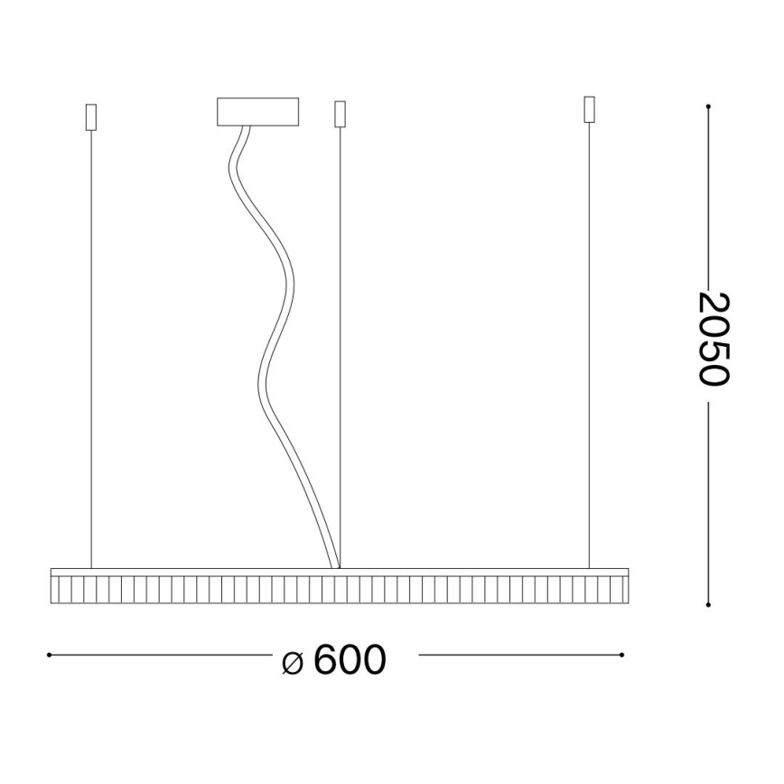 Ideal Lux - LED Csillár zsinóron CROWN LED/30W/230V átm. 60 cm réz