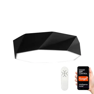 Immax NEO 07130-B60 - LED SMART Dimmelhető mennyezeti lámpa DIAMANTE fekete LED/43W/230V + távirányítás 60cm Tuya ZigBee