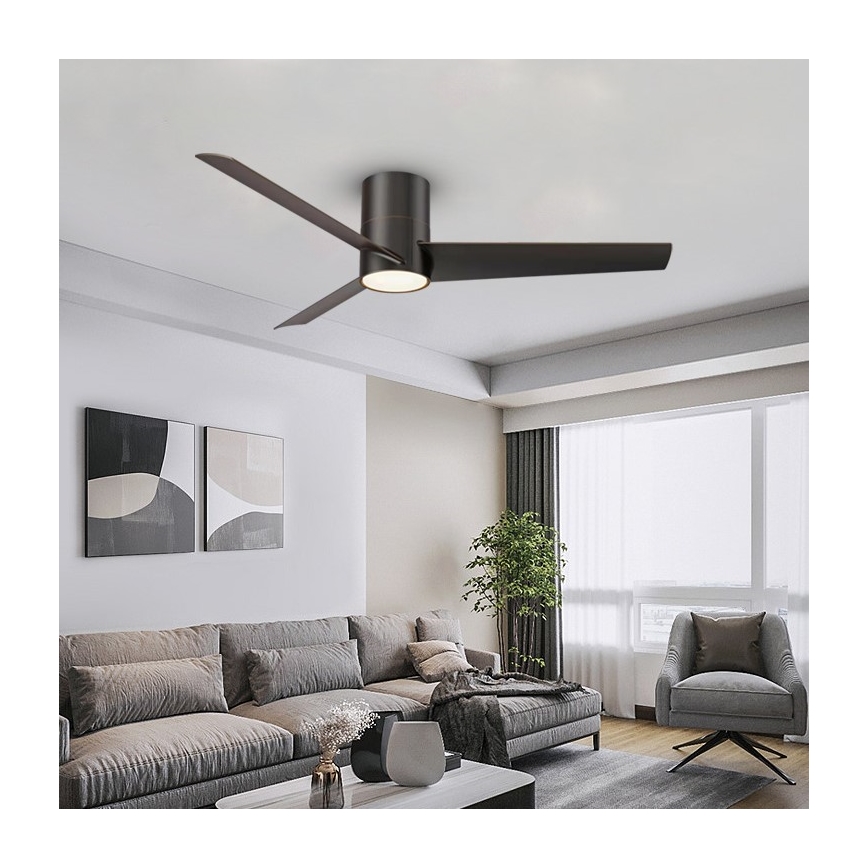 Immax NEO 07135-B - LED Dimmelhető mennyezeti ventilátor FRESH LED/18W/230V Wi-Fi Tuya fekete + távirányítás