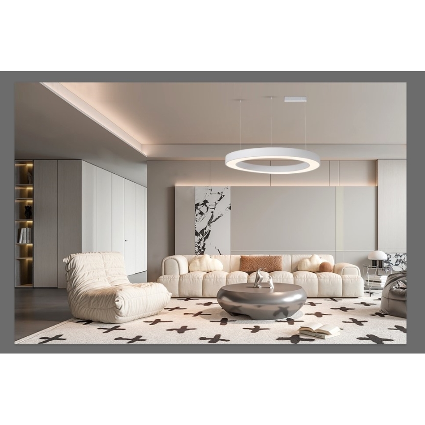 Immax NEO 07214L - LED dimmelhető csillár zsinóron PASTEL LED/68W/230V 2700-6500K fehér 95 cm Tuya + távirányítás