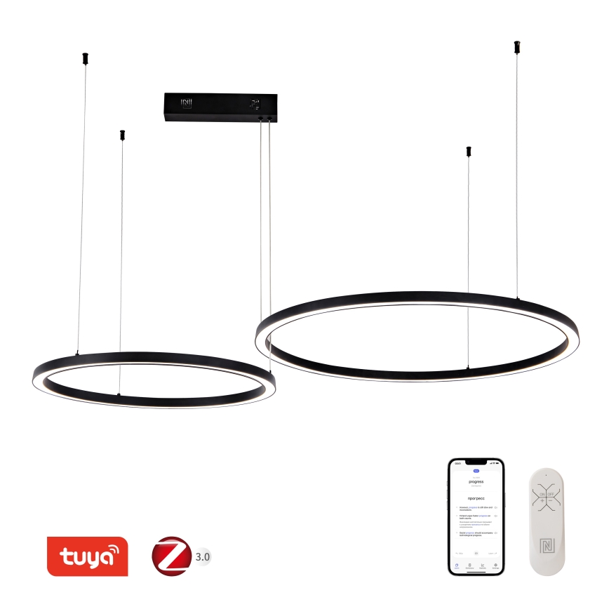 Immax NEO 07216L - LED dimmelhető csillár zsinóron FINO LED/93W/230V 60/80cm fekete Tuya + távirányítás