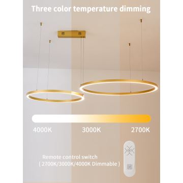 Immax NEO 07218L - LED dimmelhető csillár zsinóron FINO LED/93W/230V 60/80cm arany Tuya + távirányítás