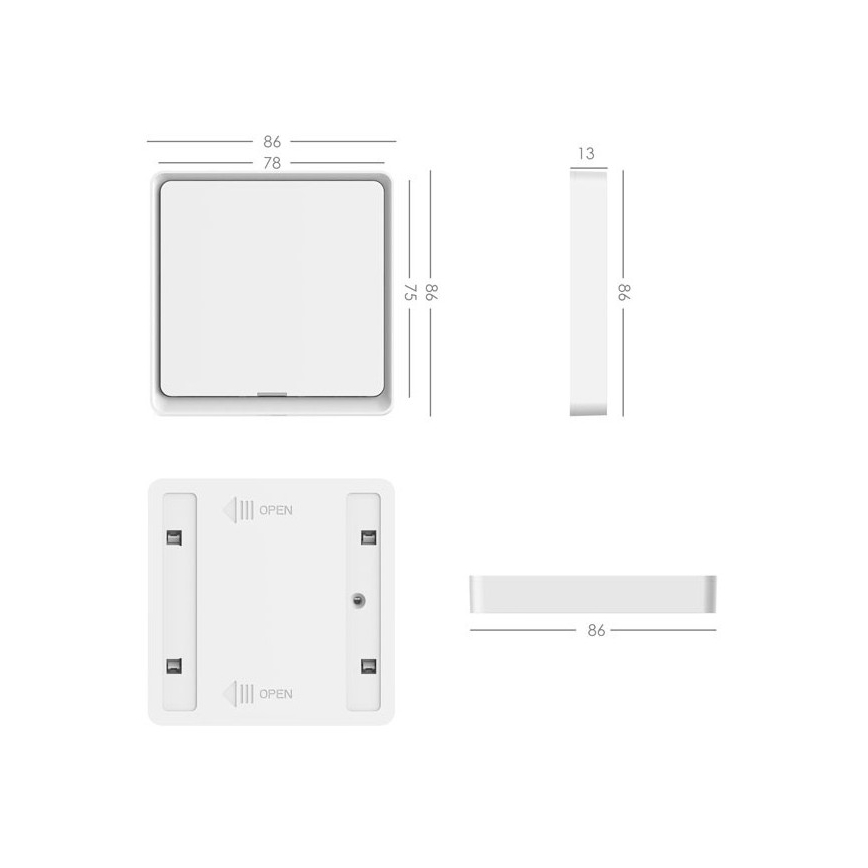 Immax NEO 07506L - Kapcsoló 1-gombos SMART 1xCR2430 Zigbee 3.0 Tuya