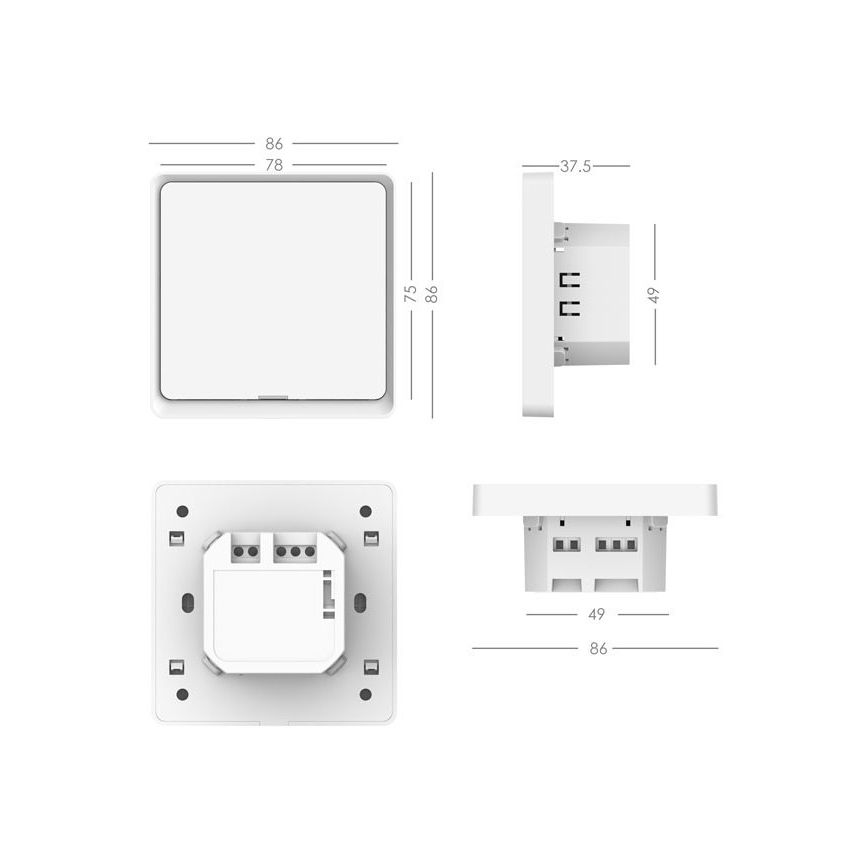 Immax NEO 07512L - 1 Gombos kapcsoló SMART 230V Wi-Fi Tuya