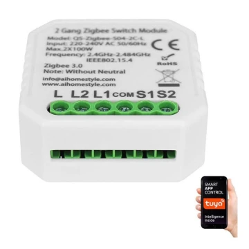 Immax NEO 07517L - Intelligens vezérlő (L) V4 2 gombos Zigbee 3.0 Tuya