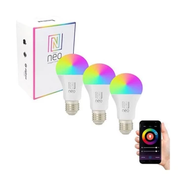 Immax NEO 07712C - KÉSZLET 3x LED RGB+CCT Dimmelhető izzó NEO LITE Wi-Fi Smart E27/9W/230V 2200-6500K