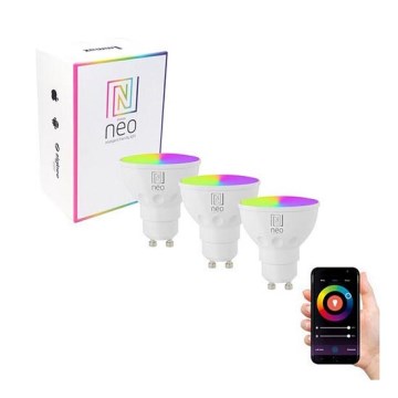 Immax NEO 07724C - KÉSZLET 3x LED RGB+CCT Dimmelhető izzó GU10/6W/230V 2700K Wi-Fi Tuya